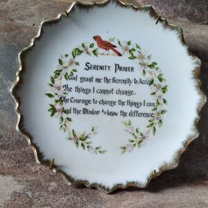 Decorative Serenity Prayer Plate with Gold Trim